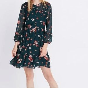 Madewell Pintuck Ruffle Dress